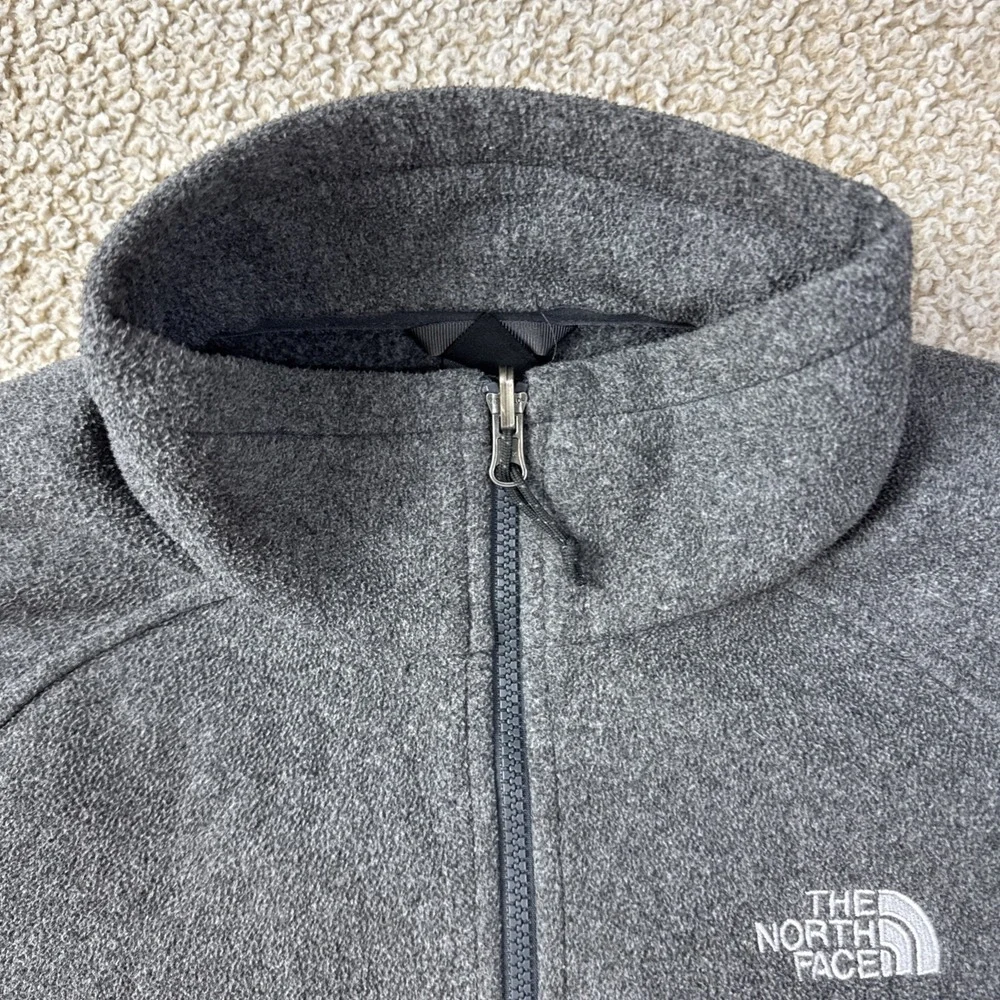 The North Face Mens Fleece Large Jacket Full Zip Dark Gray Outdoor Hiking